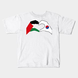 We Heart Palestine & Korea Patriot Series Kids T-Shirt